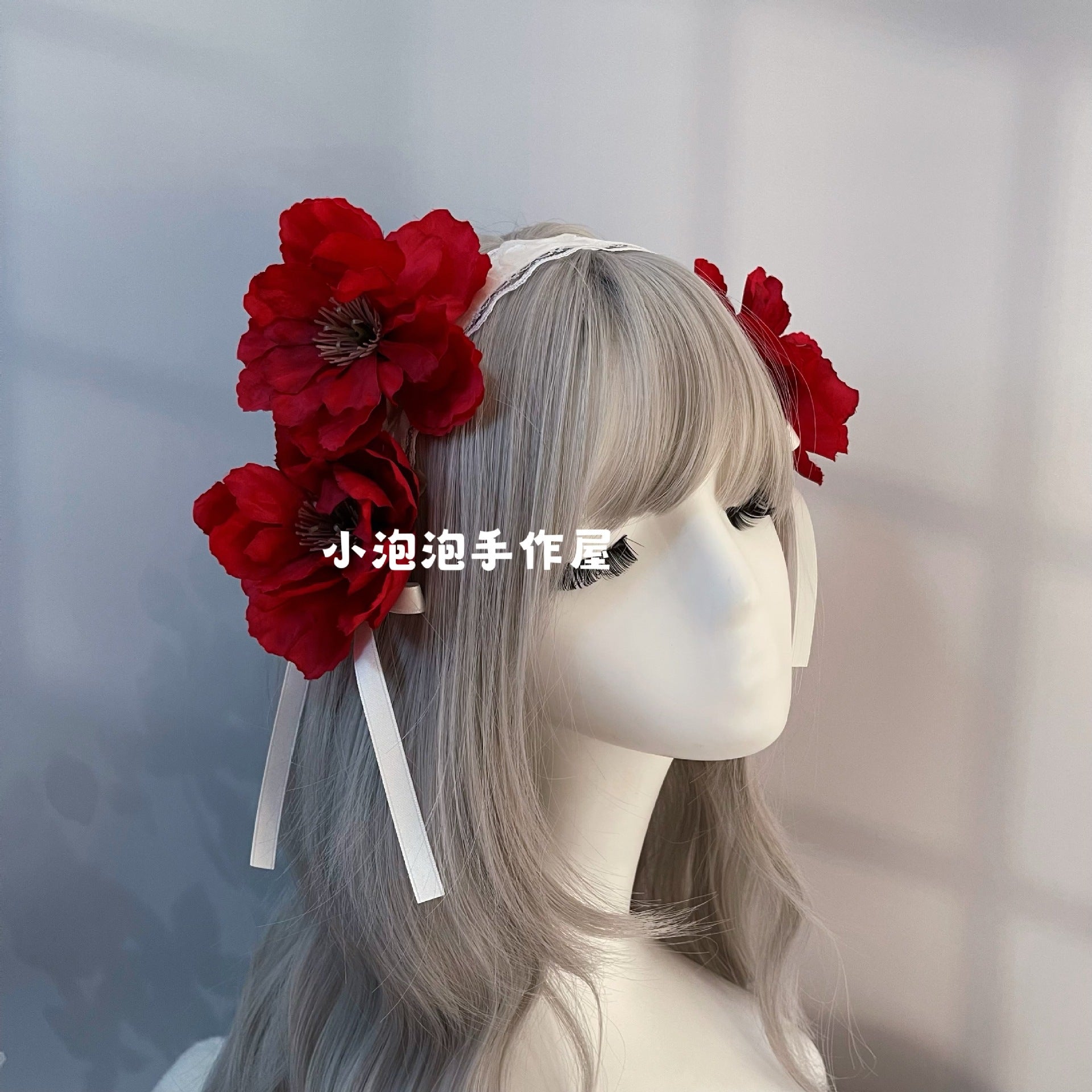 Soft Girl Lolita Lace Headband Bow KC Flower Hair Accessory Lo Girl Cosplay Versatile Sweet Hair Ornament