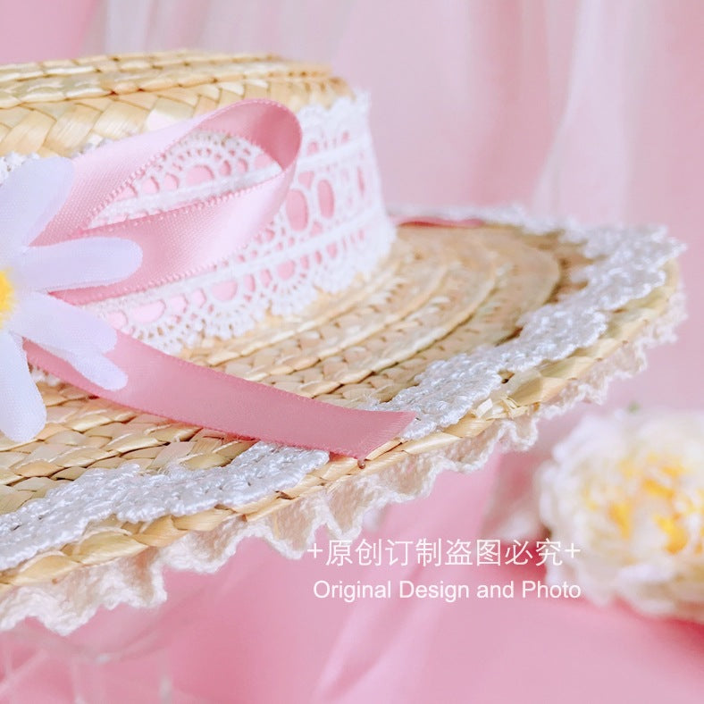 Original Multicolor Lolita Flower Elegant Flat Hat Top Hat Bridal Tea Party Gorgeous Hat Han Western Eclectic Reminiscence