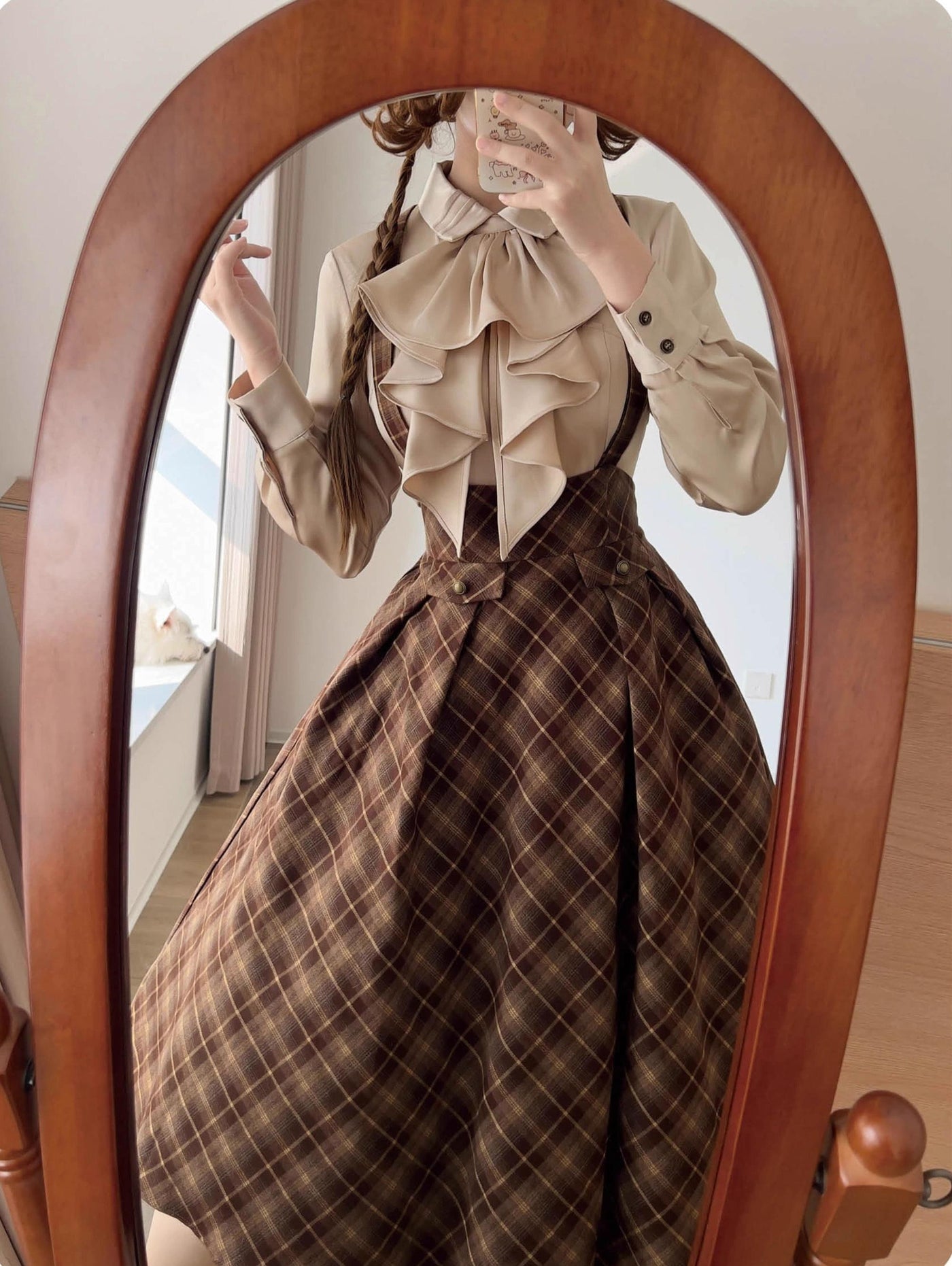 Forest Wardrobe - Forest Dew - Elegant Lolita Slim Fit Shirt, Detachable Jabot