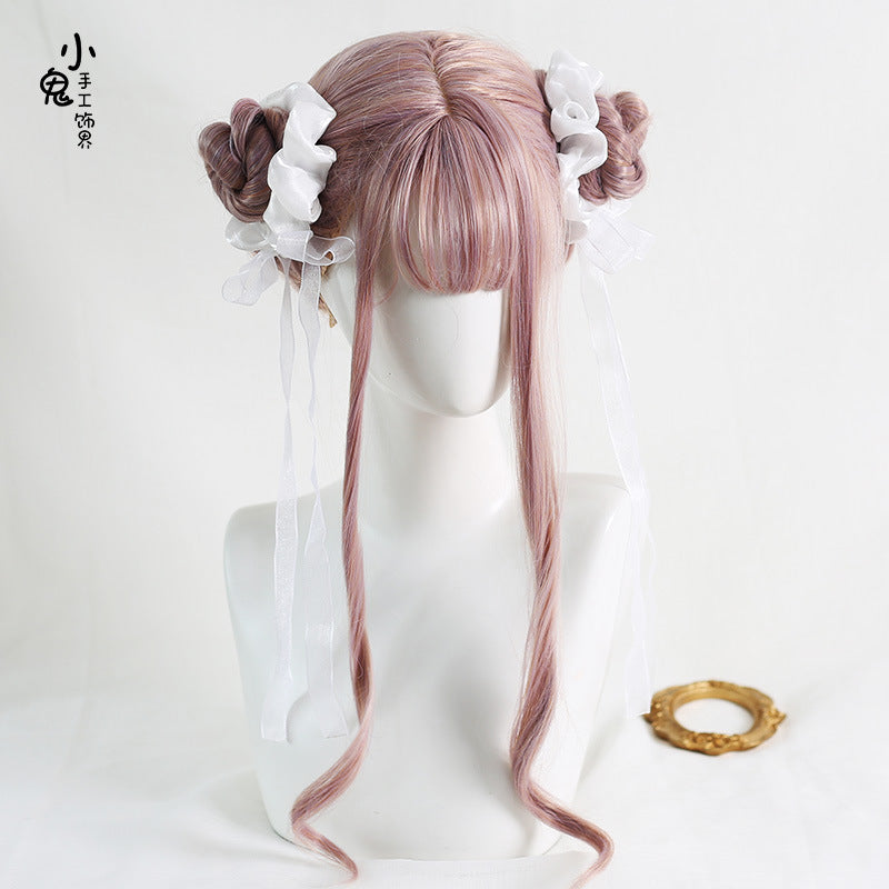 Double Ponytail Lolita Hair Tie Chinese Style Ribbon Bun National Style Girl Bun Hair Accessory Mermaid Princess Hair Tie - Lolita Fetch
