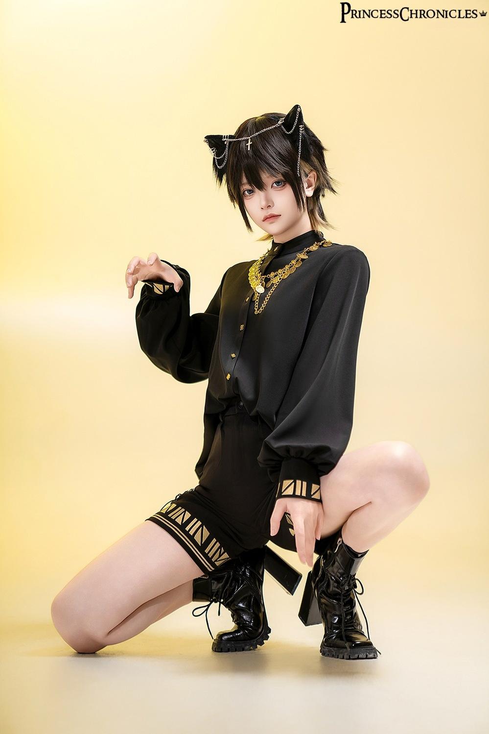 Princess Chronicles - Black Cat - Ouji Lolita Shirt Vintage Blouse