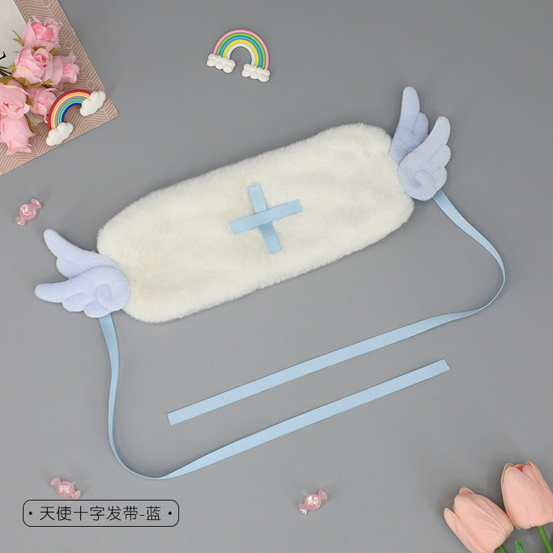 Plush Angel Wings Ears Headwear Comic Exhibition Props Ribbon Headwear Japanese Style Lolita Hairband