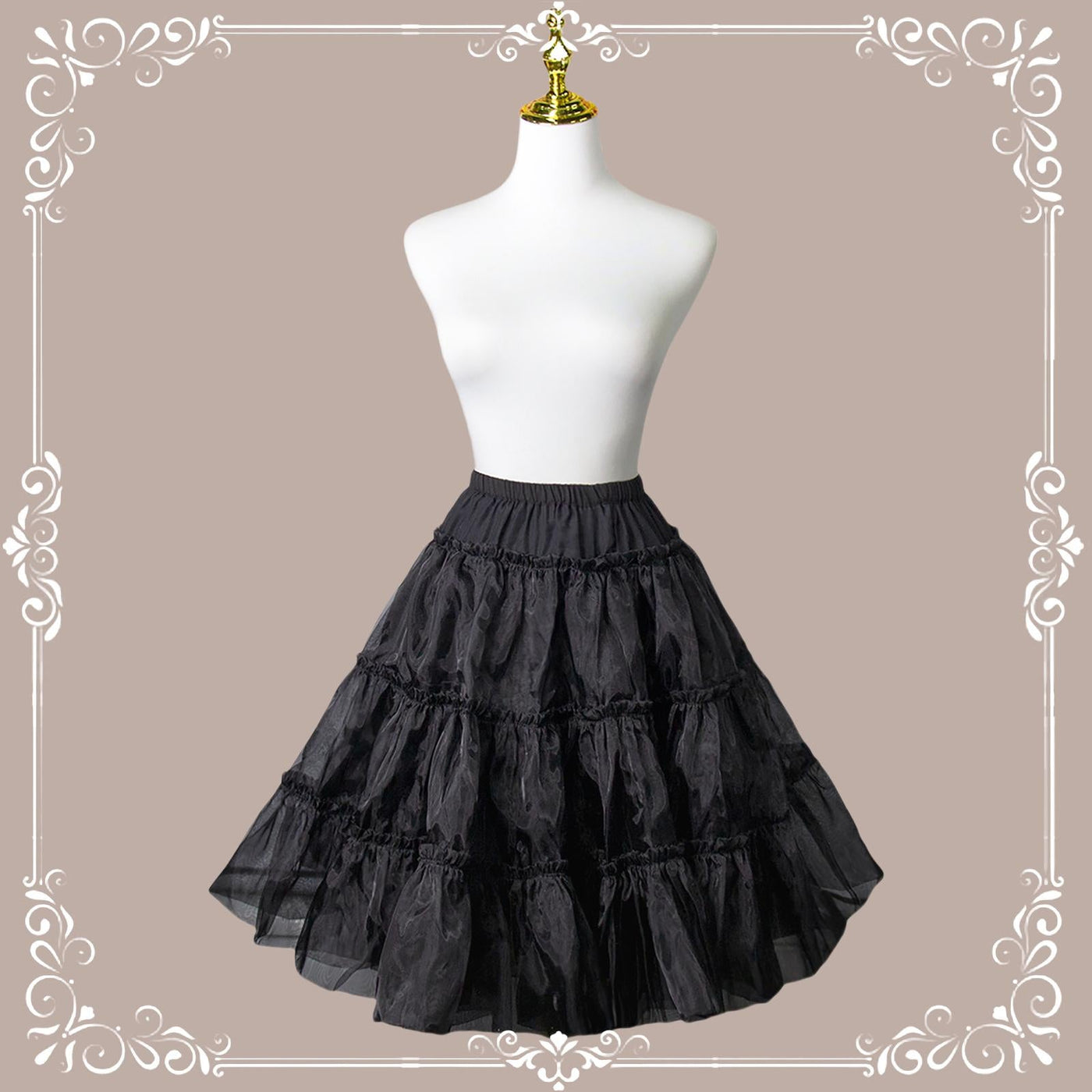 Aurora&Ariel - A Line Daily Wear - 60 cm cotton-lined organza petticoat