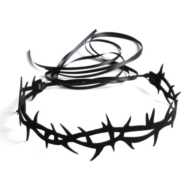 Independent Brand - Thorn Rose Choker - Black and Dark Red