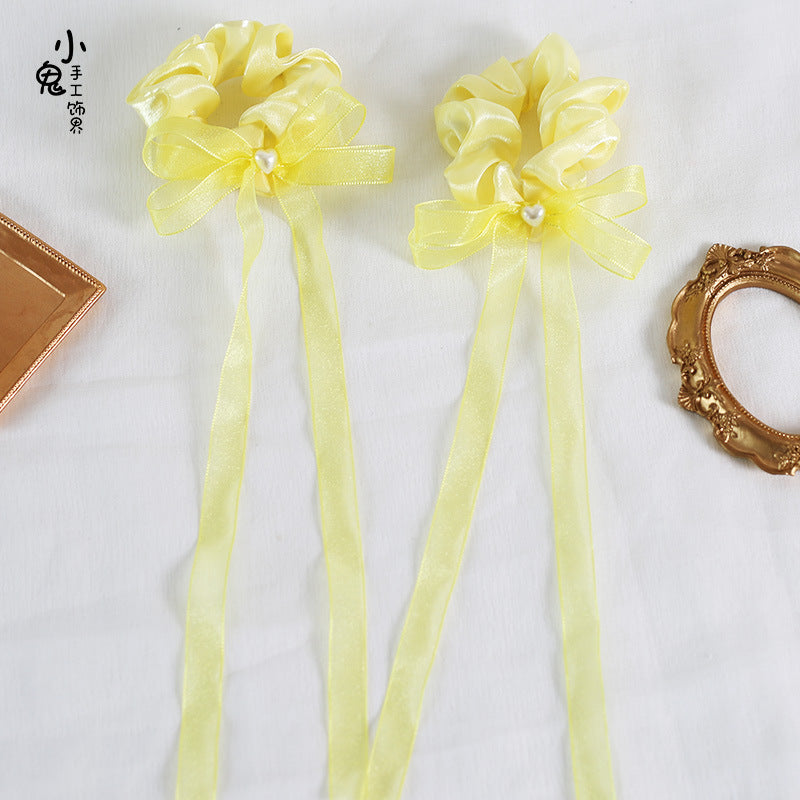 Double Ponytail Lolita Hair Tie Chinese Style Ribbon Bun National Style Girl Bun Hair Accessory Mermaid Princess Hair Tie - Lolita Fetch