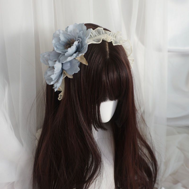 Vintage Elegant Lolita Flower Lolita Headwear Hairband Sweet Cool Gothic Dark Girl Ancient Style Hair Accessories - Lolita Fetch