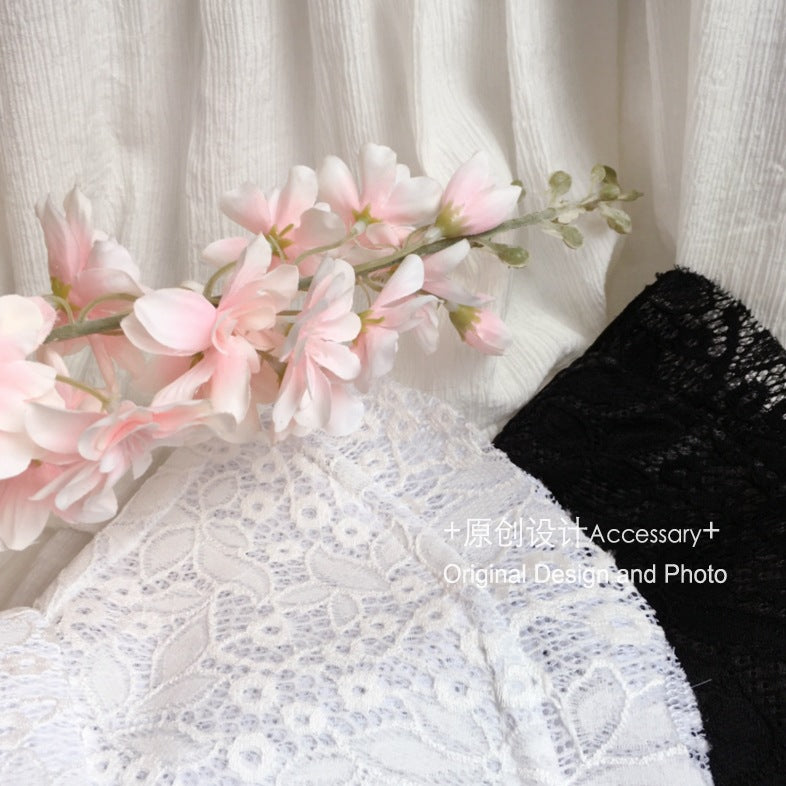 Girl Lolita White Lace Sun Hat Wide Brim Sunshade Hat Vintage Bonnet Hat Sun Protection Hat