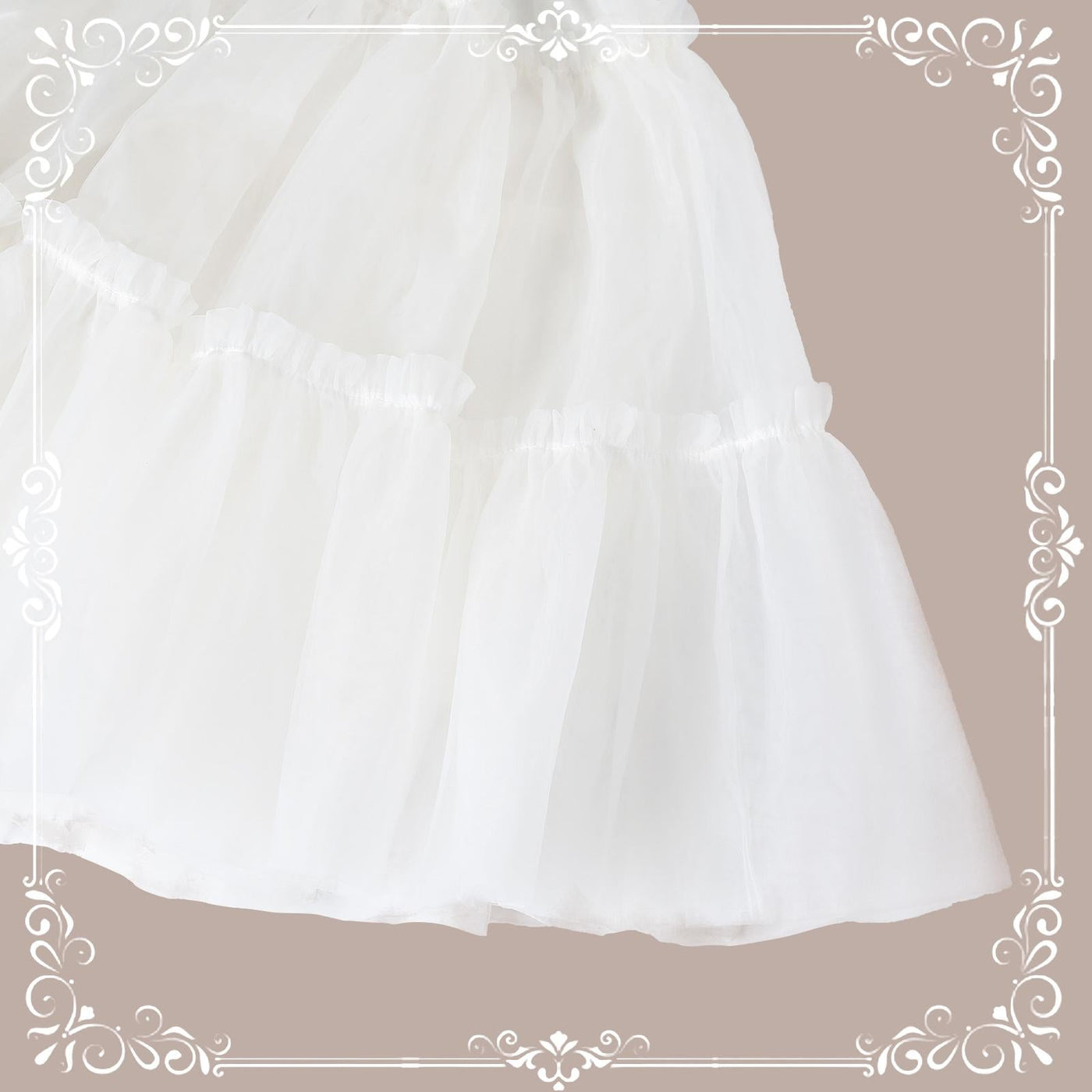 Aurora&Ariel - Dailywear A-Line - 18" (45cm) A-line Lolita petticoat with four organza layers and cotton lining