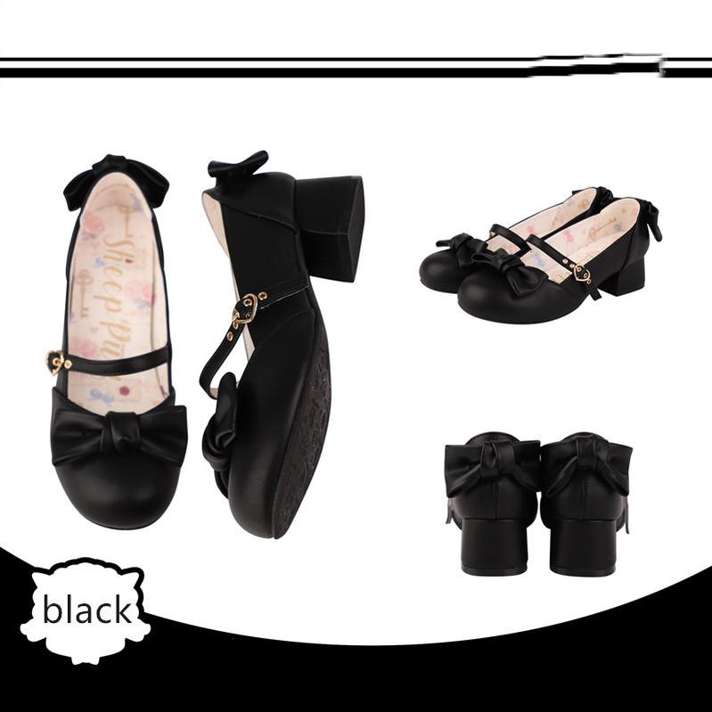 sheeppuff - Elegant Retro - Retro Lolita shoes with a square toe and heart-shaped buckle - product detail 3