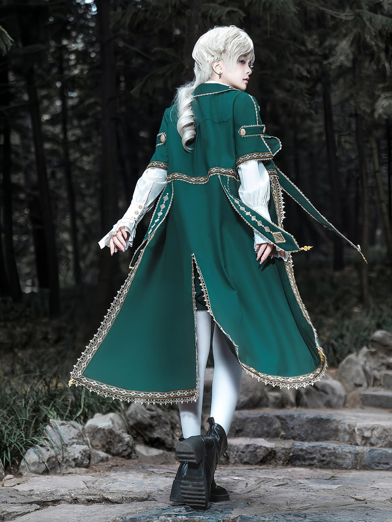 Letters from Unknown Star - Divine Envoy - Ouji Lolita Shorts Suit Military Lolita Coat and Shirt