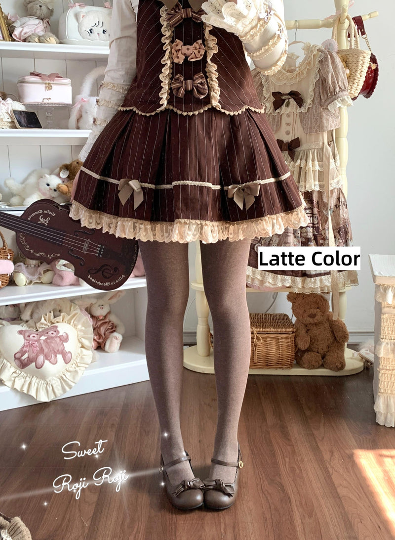 Roji Roji - Kawaii Lolita Fleece-Lined Tights - Multiple Colors Socks