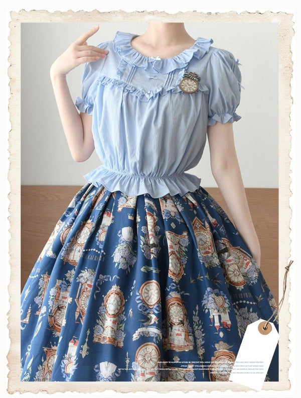Sakurada Fawn - Fluffy Clouds - Cotton Plus Size Lolita Blouse Muti-Colored Shirt