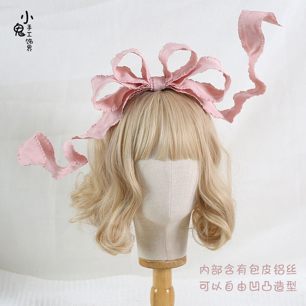 Original Multicolor Lolita Rose Pink 3D Bow KC Doll Lolita Headband Hair Accessory Miss Fula