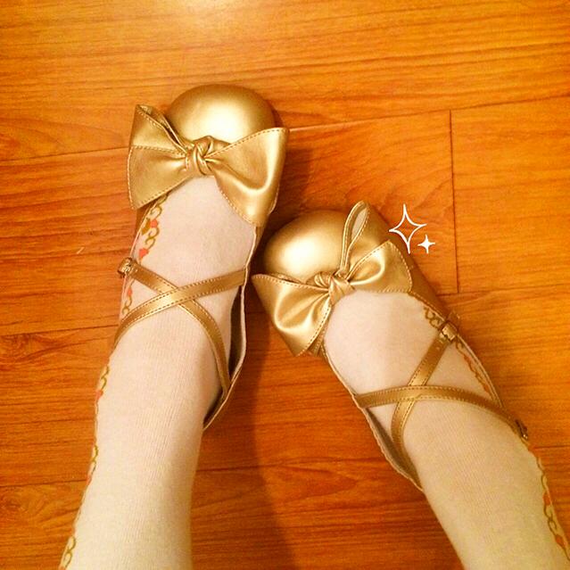 Sosic - Bow and Low Heel Cross Band Lolita - Leather Shoes Shoes