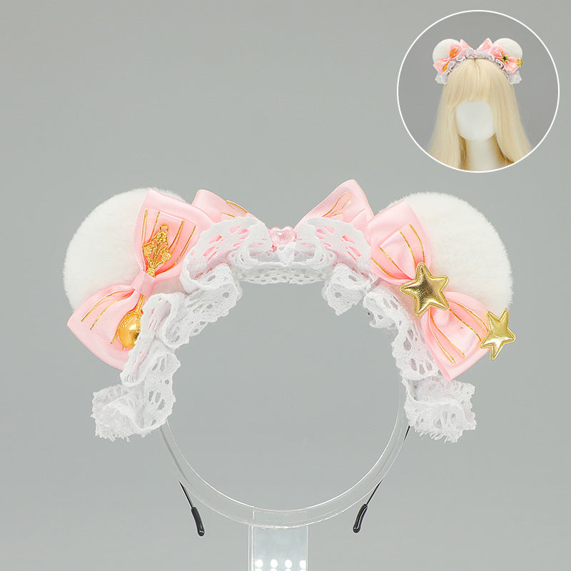 Lolita Comic Con Bear Ear KC - Handmade Gorgeous Japanese Soft Girl Hairband
