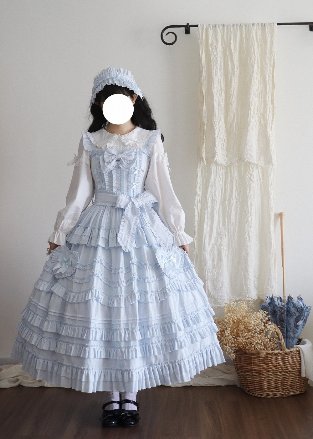 Sugar Girl - Loveheart - Solid Classic Lolita JSK Dress, Tiered Hem
