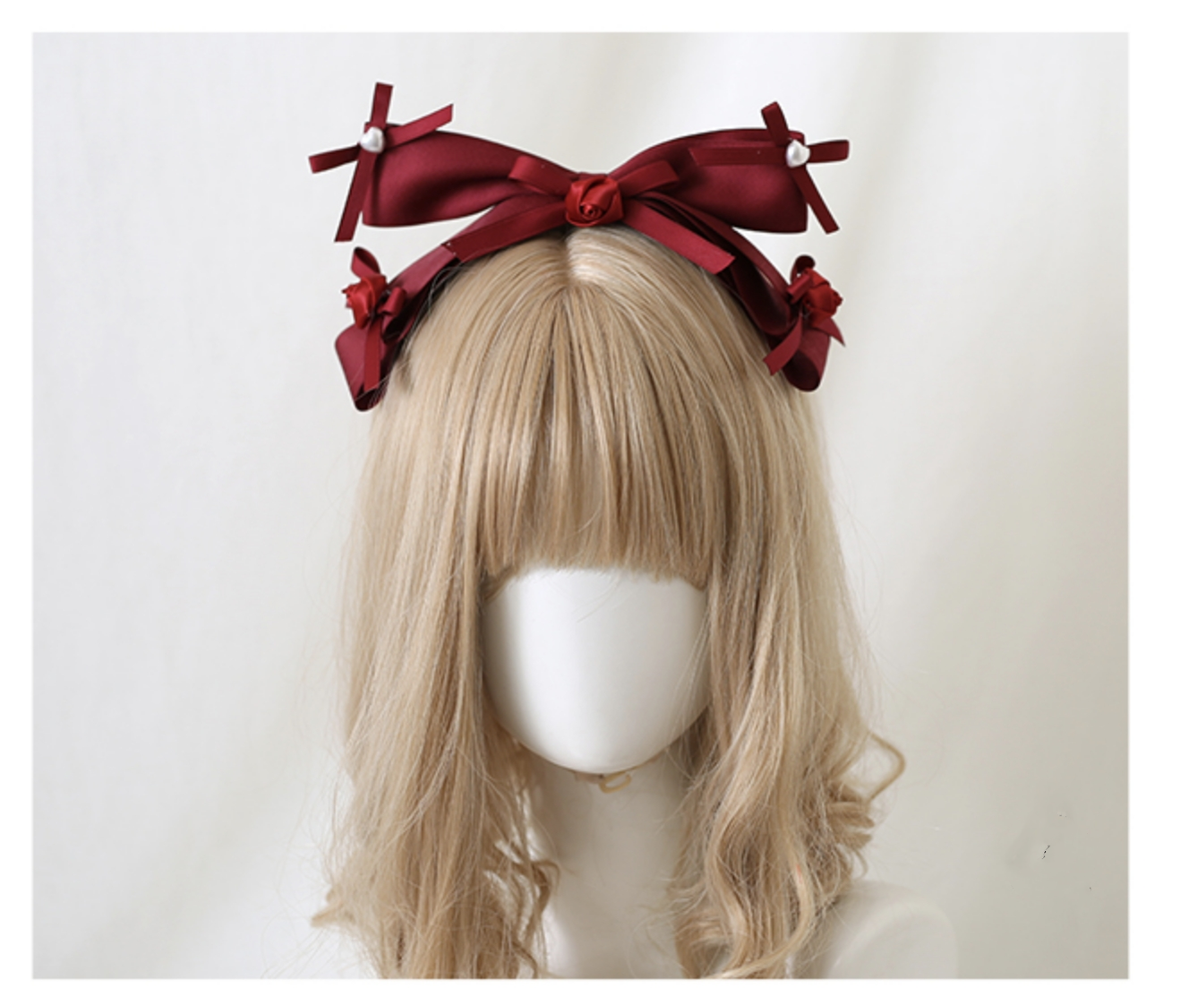 Xiaogui - Elegant Lolita Hairband Dark Red - Headwear Headwear