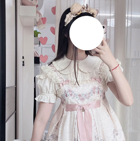 Sakurada Fawn - Plus Size Lolita Shirt Solid Color - Short Sleeve Blouse Innerwear