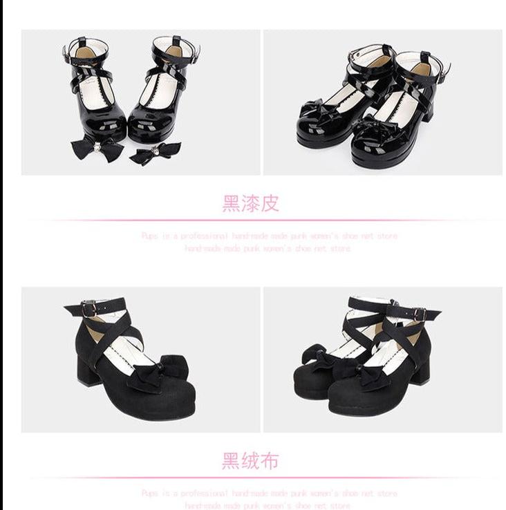 Angelic imprint - Sweet Lolita Shoes Round Toe Middle - Heel Shoes