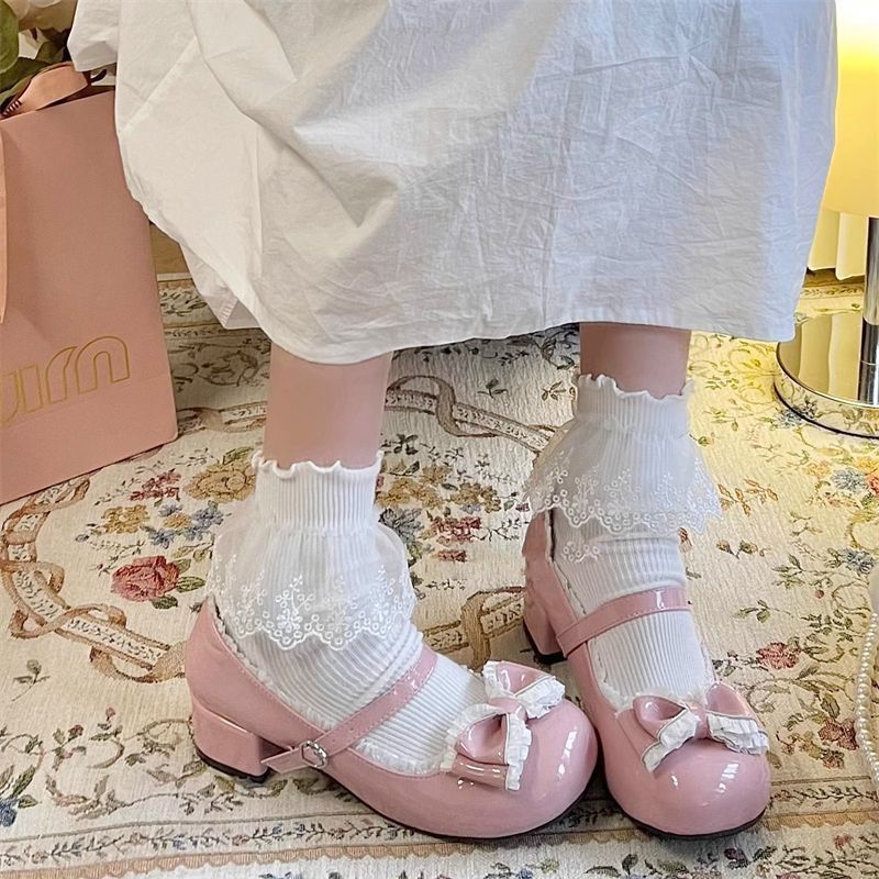 Cute Mary Jane Flat Shoes |  JK Round-Toe Bow Lolita  Flats