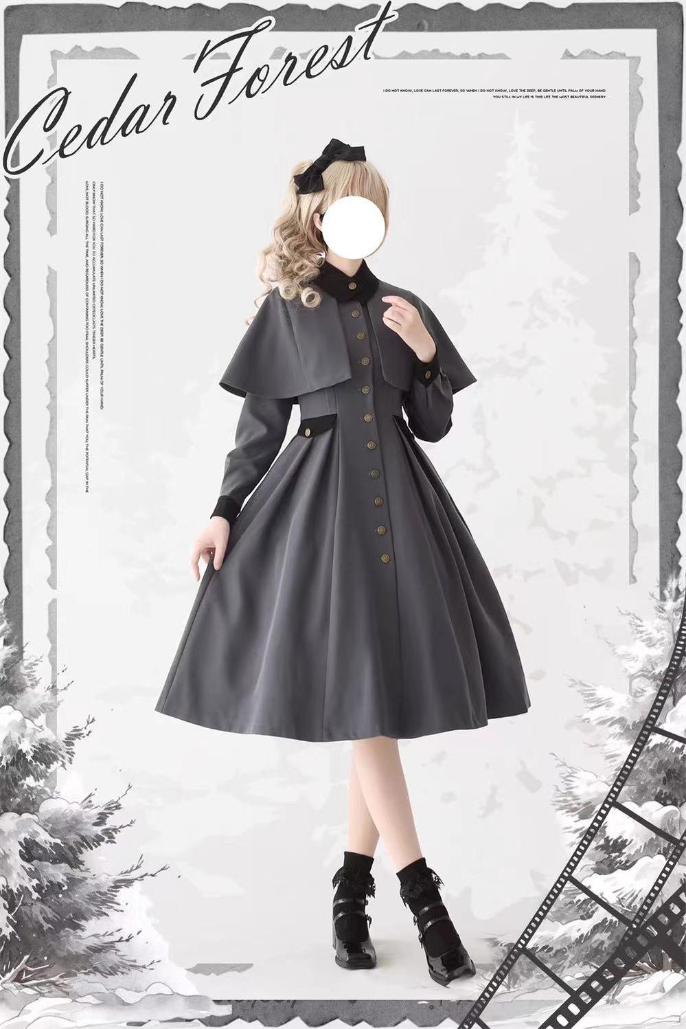 Forest Wardrobe - Elegant Lolita Dress Winter Lolita - Coat Dress JSK Dress