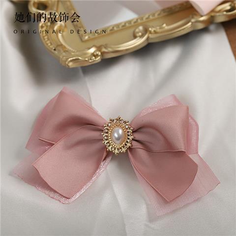 Lolita Hair Accessories Smoke Pink Bow Korean Pink KC Hairpin Hand Sleeve Hair Hoop Twin Rabbit Small Objects Lolita Headwear - Lolita Fetch