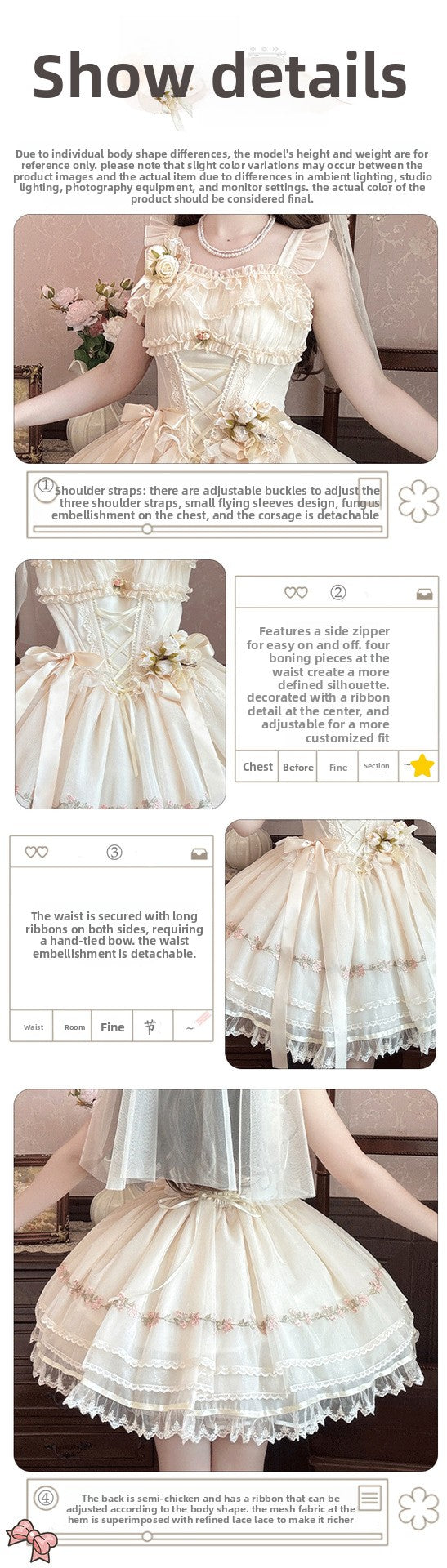 Zhijinyuan - Misty Champagne - Lolita Lolita Dress Summer New Age-Reducing Slimming Lolita Dress