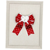 Handmade - Sweetheart Polka Dot - Crystal Lace Bow Brooch - Sweetheart Polka-Dot Bow Brooch (B Style Red)