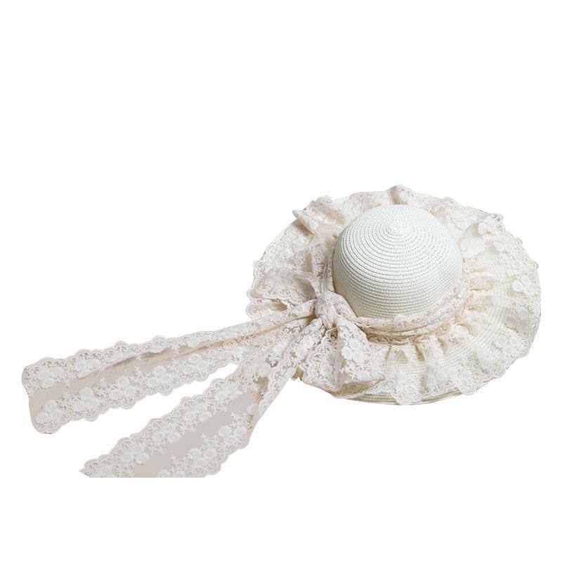 Lolita Straw Hat for Women Sun Hat Women Sun Protection Wide Brim Hat Summer Beach Lolita Girl Wide Brim Hat for Women Summer