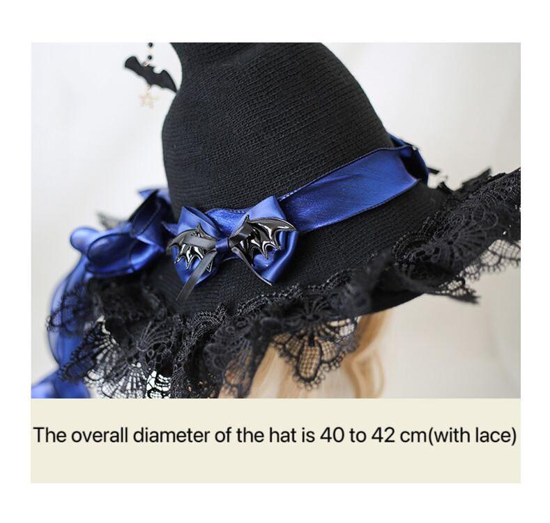 Xiaogui - Halloween Lolita Hat Devil Lace - Woolen Witch Hat Headwear