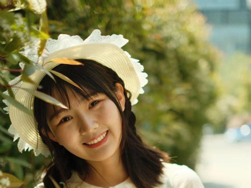 Mori Straw Sun Hat Bow and Flower Trim