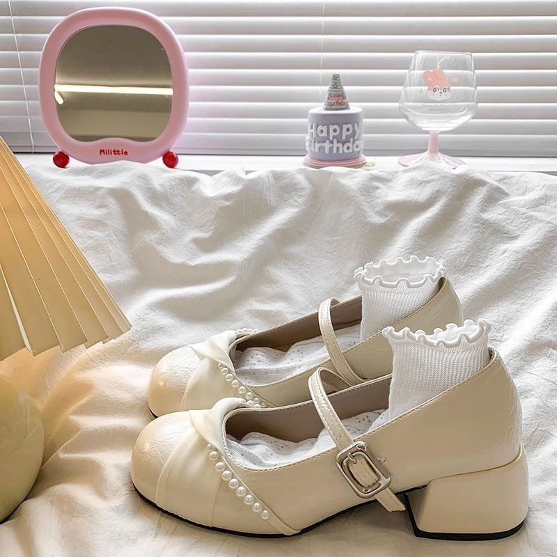 French Niche Design Bow Mary Janes | 2025 New Chunky Heel Dressy Pumps