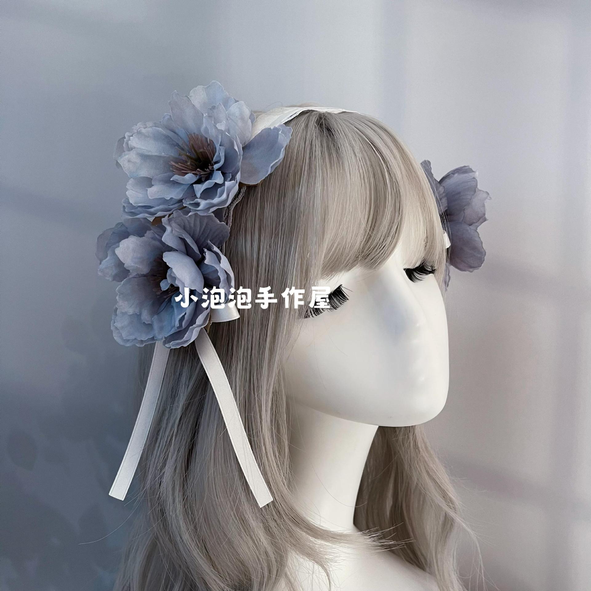 Soft Girl Lolita Lace Headband Bow KC Flower Hair Accessory Lo Girl Cosplay Versatile Sweet Hair Ornament