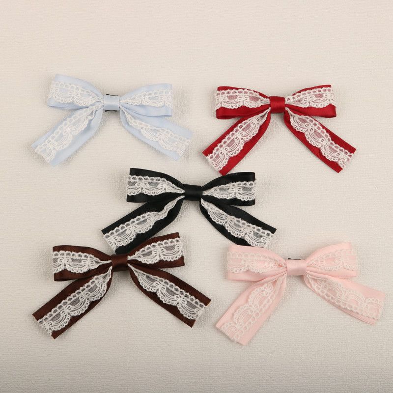 Handmade - Showa Cake Bow - Lace Brooch and Hair Clip