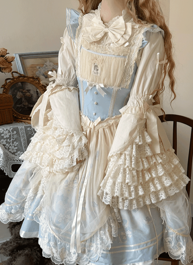 Niu Niu - Plus Size Sweet Lolita Blouse with - Hime Sleeves Innerwear
