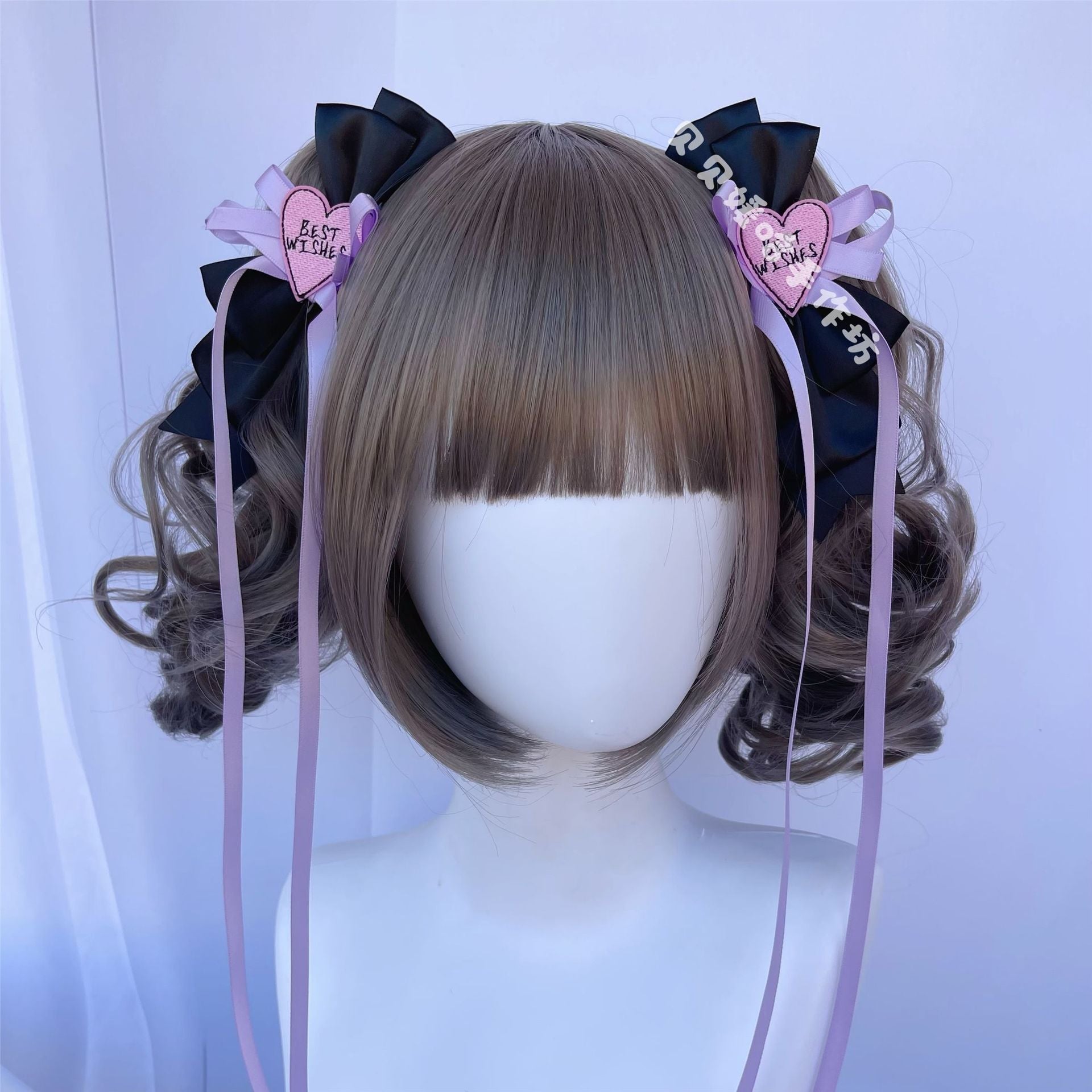 Japanese and Korean Style 3D Bow Hair Clip Blue Pink Ribbon JK Girl Sweet Spicy Y2K Double Ponytail Clip Lolita Hair Accessory