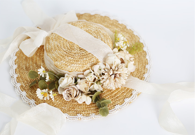 Xiaogui - Elegant Lolita Flower Bow Lace - Sunhat Headwear
