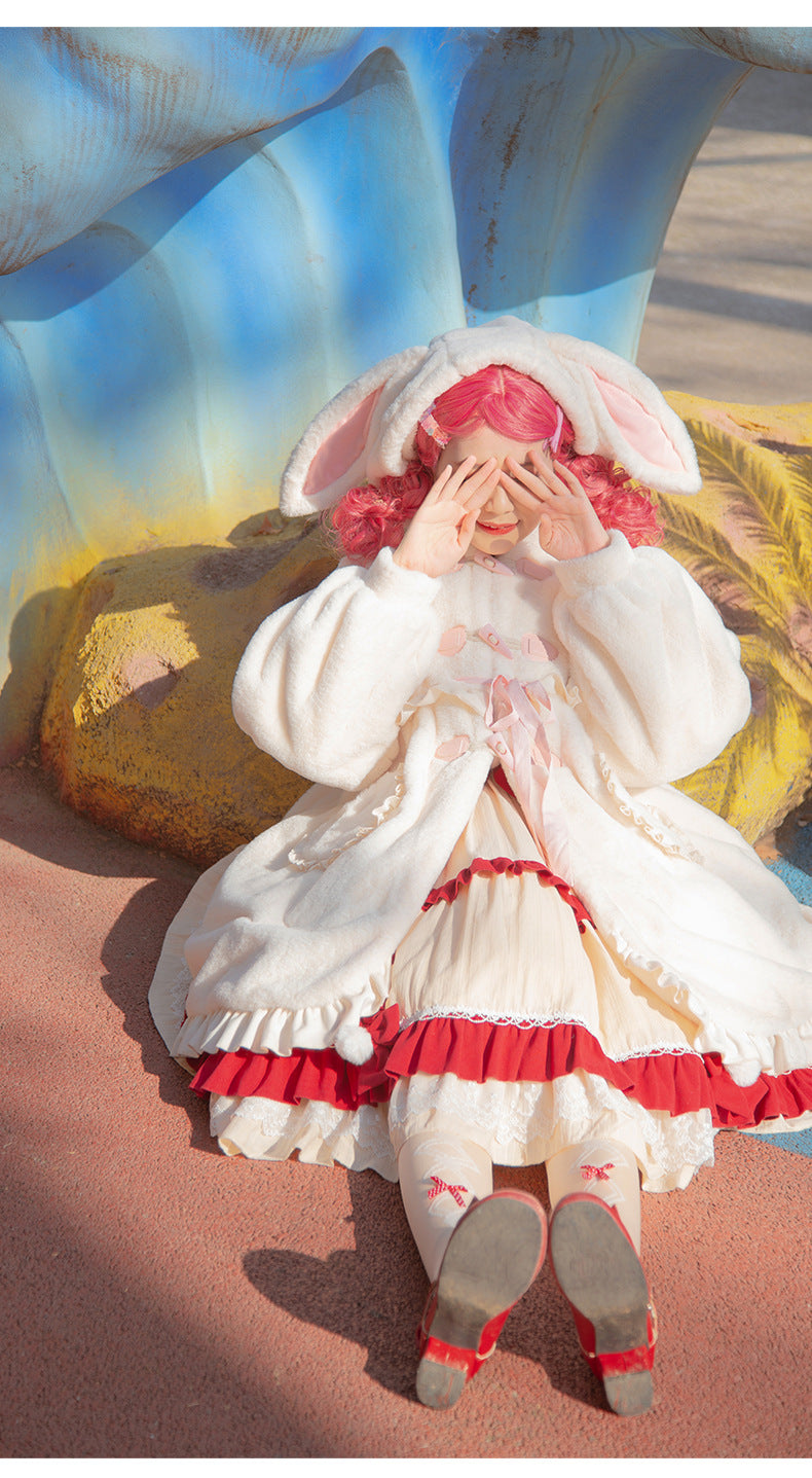 Long-Eared Rabbit" Plush Coat |   Winter Thickened Faux Fur Warm Coat