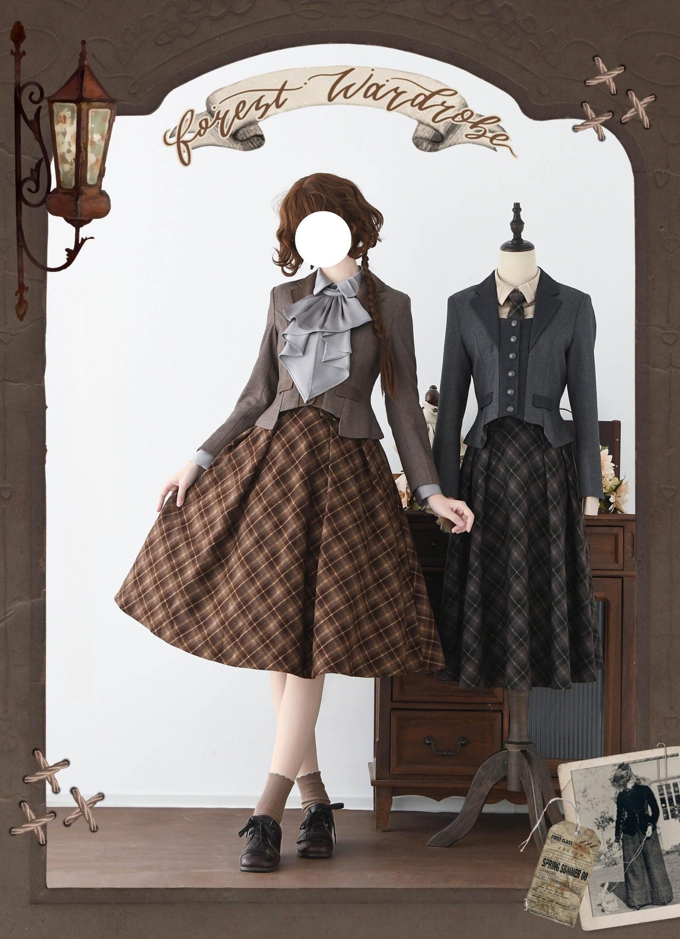 Forest Wardrobe - Forest Dew - Elegant Lolita Slim Fit Shirt, Detachable Jabot