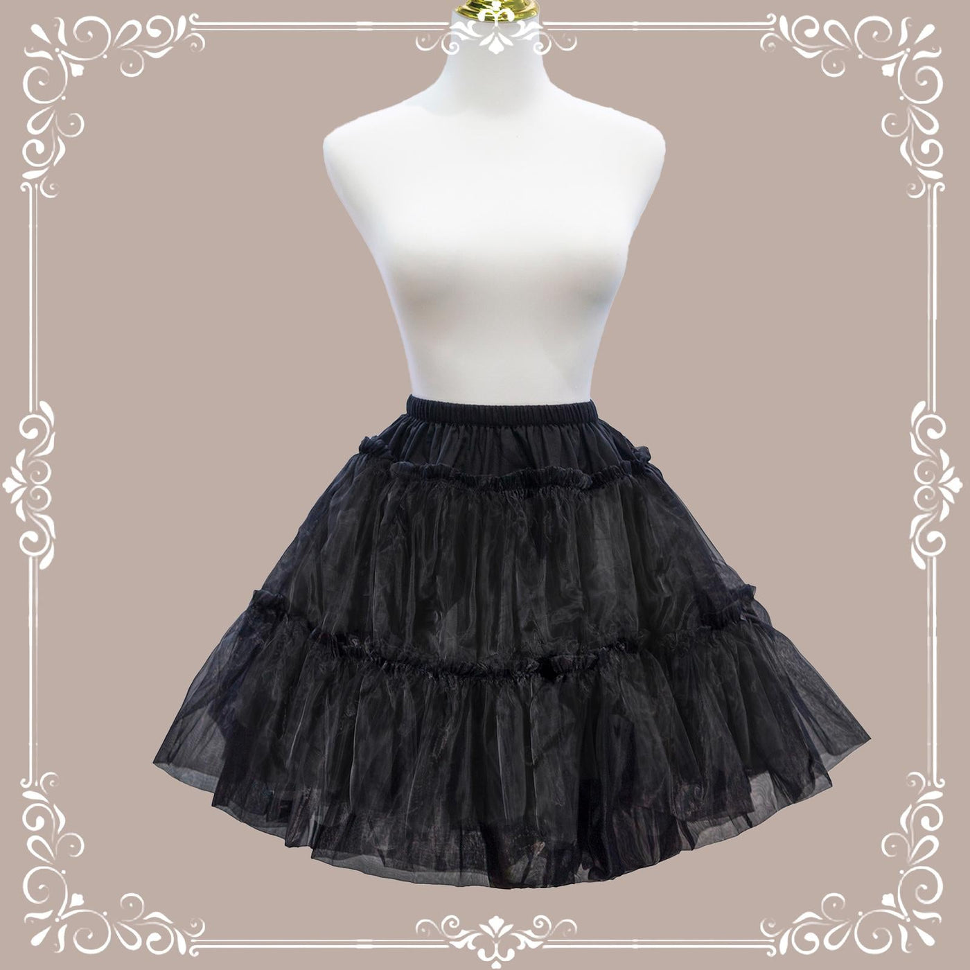 Aurora&Ariel - Dailywear A-Line - 18" (45cm) A-line Lolita petticoat with four organza layers and cotton lining