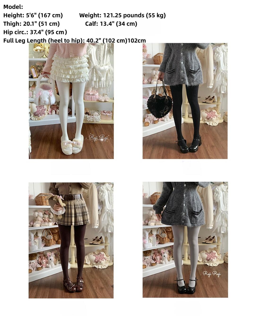 Roji Roji - Solid Lolita Winter Pantyhose - Thickened Velvet Socks