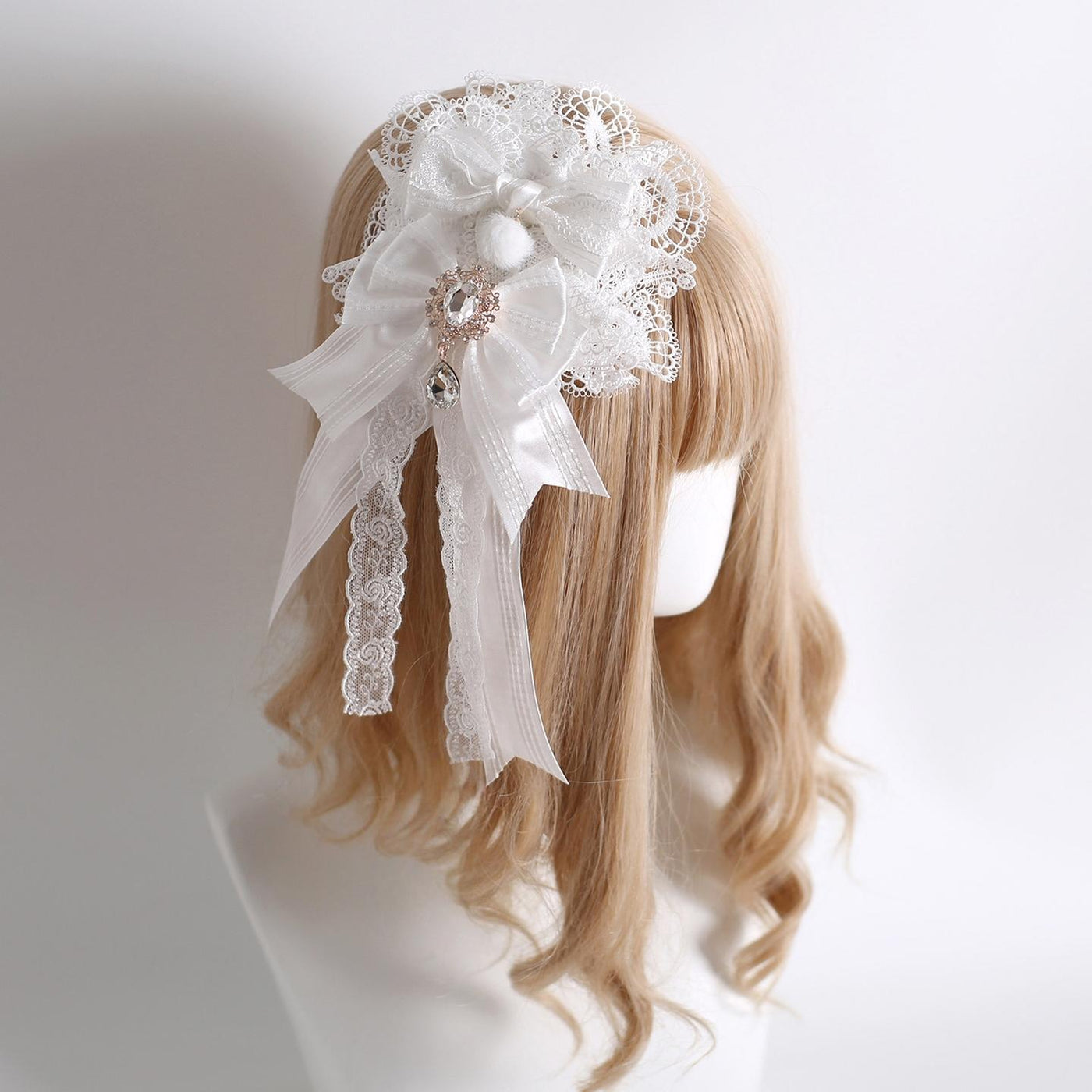 Xiaogui - Sweet Lolita Headdress, Lace & Bow - Headwear