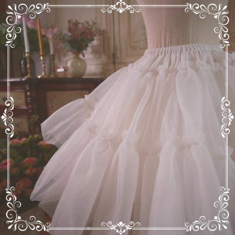 Aurora&Ariel - Super Puffy A-Line - Lolita petticoat with 18-inch length, organza layers, cotton waistband