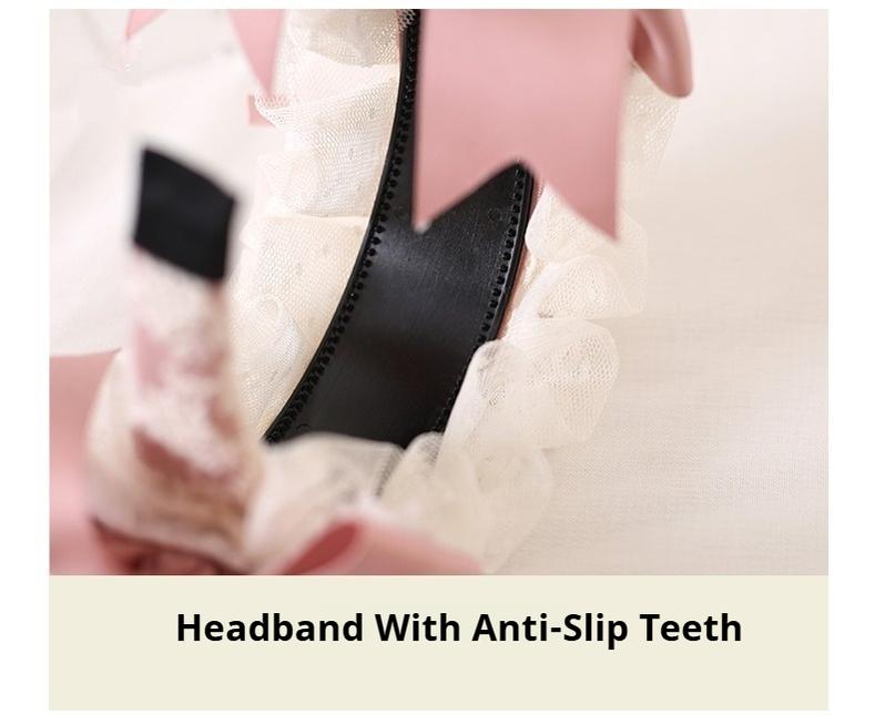 Xiaogui - Ivory & Pink Sweet Lolita Headdress - Bridal Lace Headwear Headwear