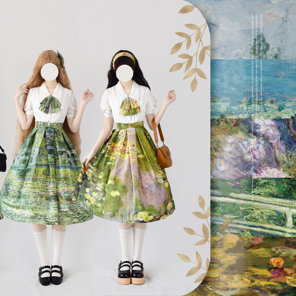 Forest Wardrobe - Daily Lolita SK - Retro Classic Monet Oil Painting SK Skirt