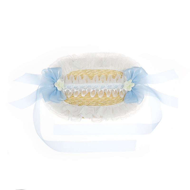 Lolita Hat Flower Bell Handmade Bonnet Multi-color BNT Original Design Pastoral Style Lolita Straw Hat for Women