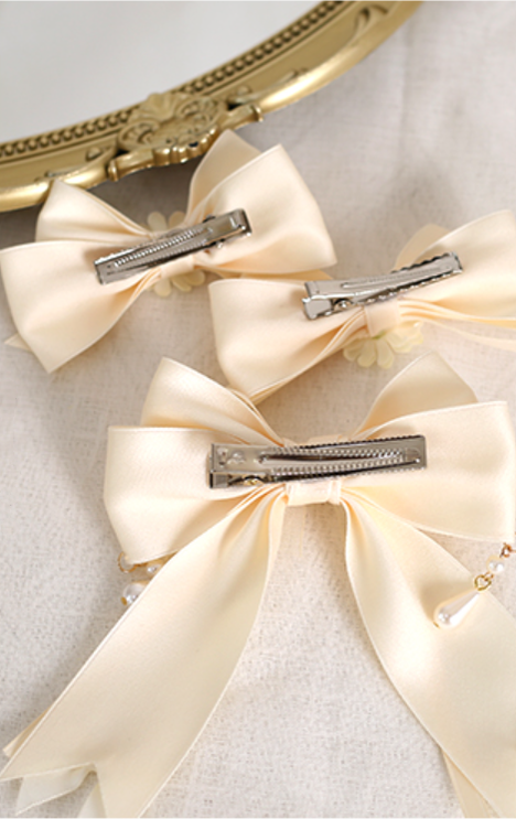 Xiaogui - Sweet Lolita Ivory Lace bow Hair - Accessories Headwear