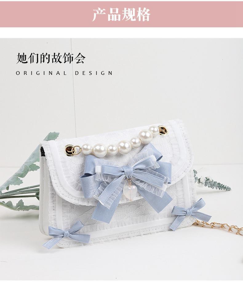 LolitaFetch Character Motif Lolita Handbag with Kuromi and Cinnamoroll lace accents, featuring adorable character designs and floral details.