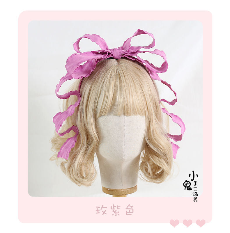 Original Multicolor Lolita Rose Pink 3D Bow KC  Doll Lolita Headband Hair Accessory Miss Fula