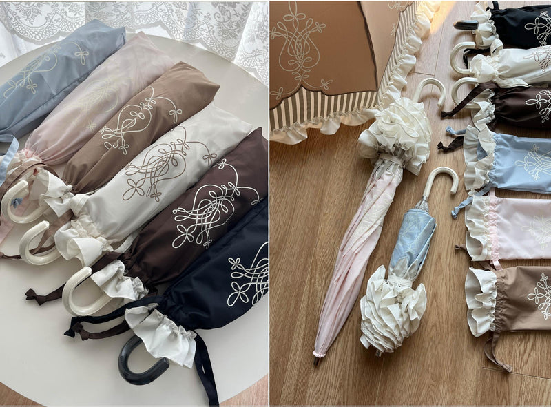 Whale Island - Lyre Academy - Classic Lolita Two-Fold Parasol with Lyre Prints - product detail 6